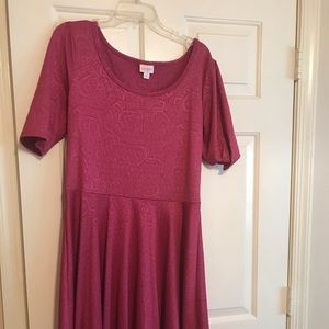 2XL Lularoe hot pink Nicole swing dress